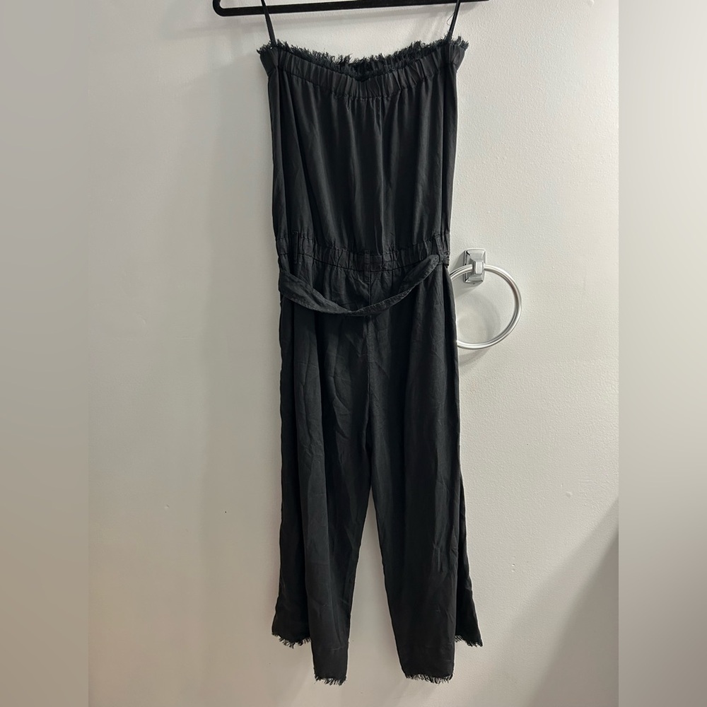 Anthropologie Cloth and stone strapless jumpsuit washed black colour